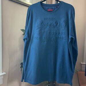 Vintage SuperDry Embossed 2XL Long-sleeve Tee